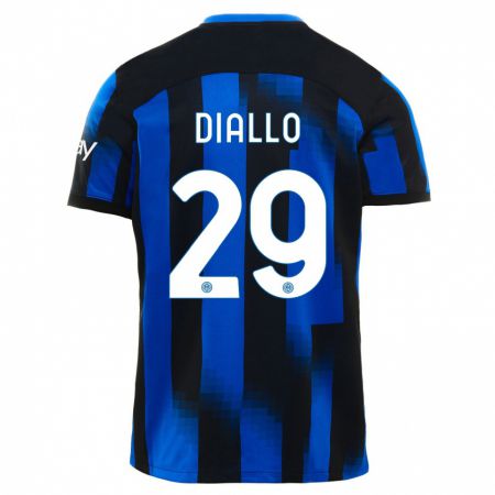 Kandiny Niño Camiseta Oumar Diallo #29 Azul Negro 1ª Equipación 2023/24 La Camisa Chile
