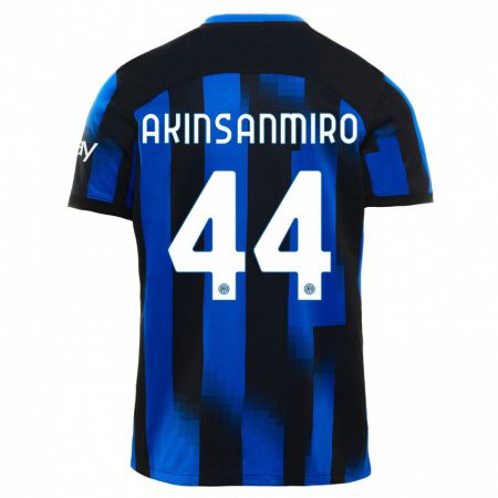 Kandiny Niño Camiseta Ebenezer Akinsanmiro #44 Azul Negro 1ª Equipación 2023/24 La Camisa Chile