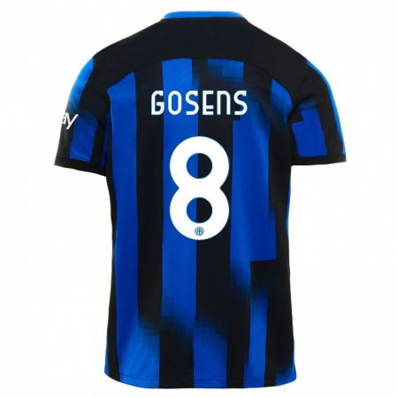 Kandiny Niño Camiseta Robin Gosens #8 Azul Negro 1ª Equipación 2023/24 La Camisa Chile