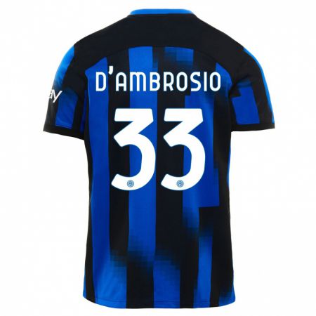 Kandiny Niño Camiseta Danilo D'ambrosio #33 Azul Negro 1ª Equipación 2023/24 La Camisa Chile