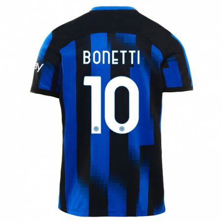Kandiny Niño Camiseta Tatiana Bonetti #10 Azul Negro 1ª Equipación 2023/24 La Camisa Chile