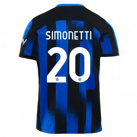 Kandiny Niño Camiseta Flaminia Simonetti #20 Azul Negro 1ª Equipación 2023/24 La Camisa Chile