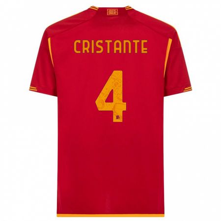 Kandiny Niño Camiseta Bryan Cristante #4 Rojo 1ª Equipación 2023/24 La Camisa Chile