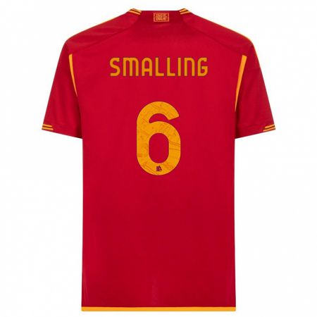 Kandiny Niño Camiseta Chris Smalling #6 Rojo 1ª Equipación 2023/24 La Camisa Chile