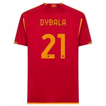 Kandiny Niño Camiseta Paulo Dybala #21 Rojo 1ª Equipación 2023/24 La Camisa Chile