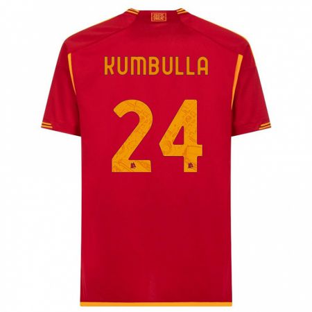 Kandiny Niño Camiseta Marash Kumbulla #24 Rojo 1ª Equipación 2023/24 La Camisa Chile