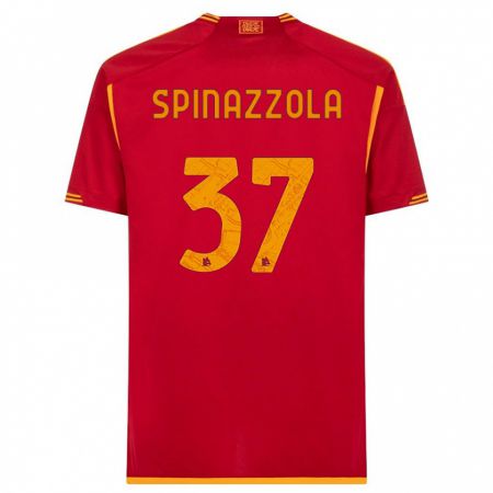 Kandiny Niño Camiseta Leonardo Spinazzola #37 Rojo 1ª Equipación 2023/24 La Camisa Chile