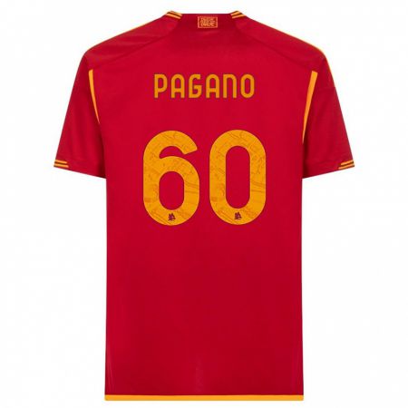 Kandiny Niño Camiseta Riccardo Pagano #60 Rojo 1ª Equipación 2023/24 La Camisa Chile
