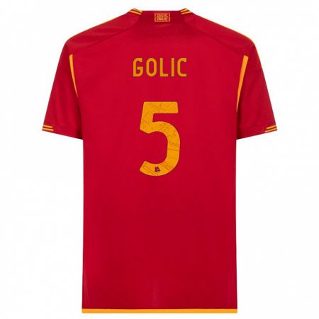 Kandiny Niño Camiseta Lovro Golic #5 Rojo 1ª Equipación 2023/24 La Camisa Chile