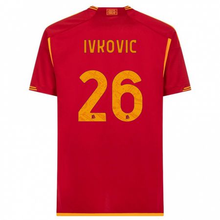 Kandiny Niño Camiseta Mate Ivkovic #26 Rojo 1ª Equipación 2023/24 La Camisa Chile