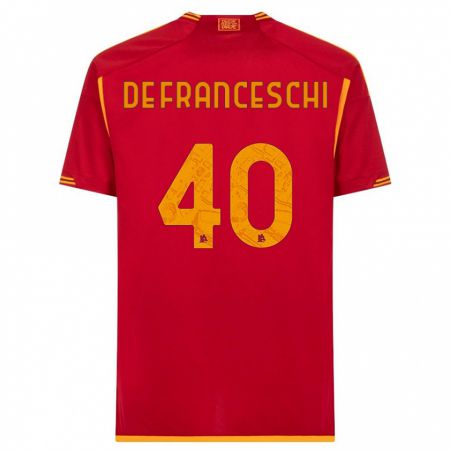 Kandiny Niño Camiseta Leonardo De Franceschi #40 Rojo 1ª Equipación 2023/24 La Camisa Chile
