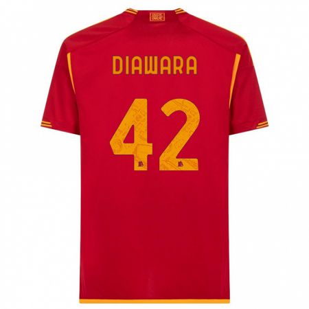 Kandiny Niño Camiseta Amadou Diawara #42 Rojo 1ª Equipación 2023/24 La Camisa Chile
