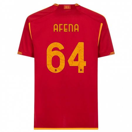 Kandiny Niño Camiseta Felix Afena-Gyan #64 Rojo 1ª Equipación 2023/24 La Camisa Chile