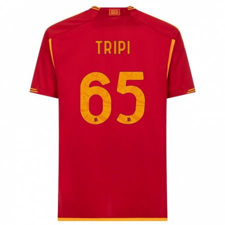 Kandiny Niño Camiseta Filippo Tripi #65 Rojo 1ª Equipación 2023/24 La Camisa Chile