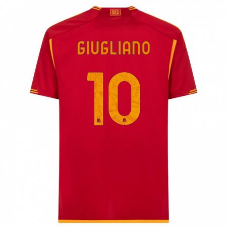 Kandiny Niño Camiseta Manuela Giugliano #10 Rojo 1ª Equipación 2023/24 La Camisa Chile