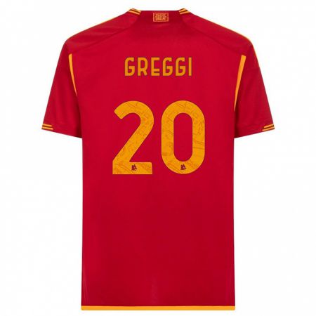 Kandiny Niño Camiseta Giada Greggi #20 Rojo 1ª Equipación 2023/24 La Camisa Chile