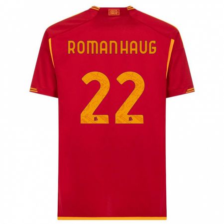 Kandiny Niño Camiseta Sophie Roman Haug #22 Rojo 1ª Equipación 2023/24 La Camisa Chile