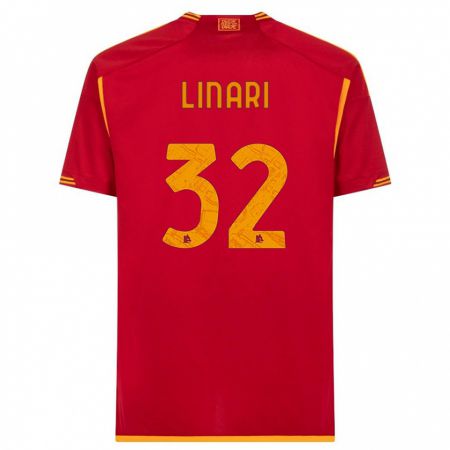 Kandiny Niño Camiseta Elena Linari #32 Rojo 1ª Equipación 2023/24 La Camisa Chile