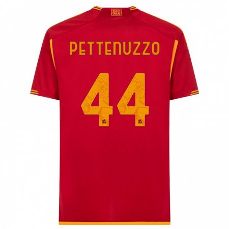 Kandiny Niño Camiseta Tecla Pettenuzzo #44 Rojo 1ª Equipación 2023/24 La Camisa Chile