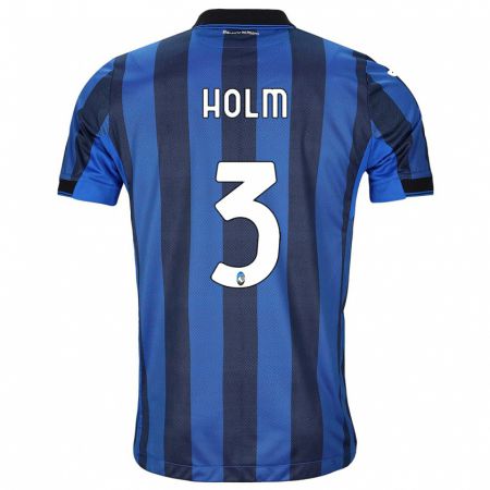 Kandiny Niño Camiseta Emil Holm #3 Azul Negro 1ª Equipación 2023/24 La Camisa Chile