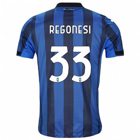 Kandiny Niño Camiseta Iacopo Regonesi #33 Azul Negro 1ª Equipación 2023/24 La Camisa Chile