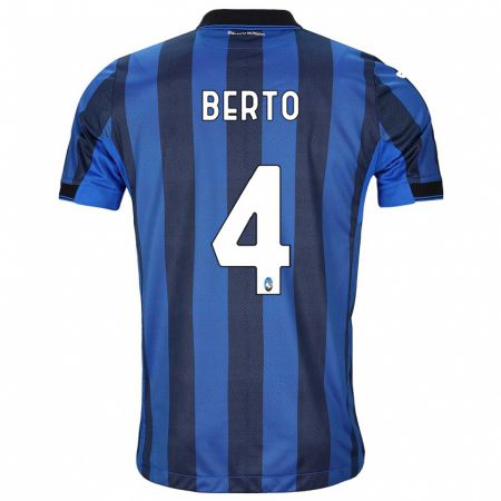 Kandiny Niño Camiseta Gabriele Berto #4 Azul Negro 1ª Equipación 2023/24 La Camisa Chile