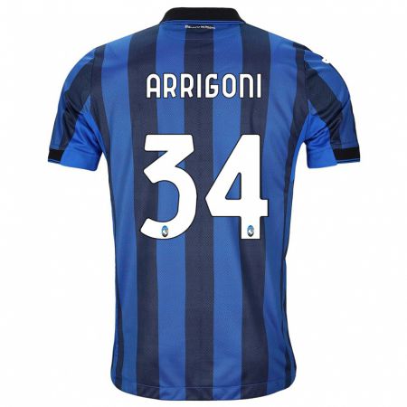 Kandiny Niño Camiseta Mattia Arrigoni #34 Azul Negro 1ª Equipación 2023/24 La Camisa Chile