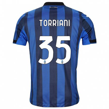 Kandiny Niño Camiseta Andrea Torriani #35 Azul Negro 1ª Equipación 2023/24 La Camisa Chile