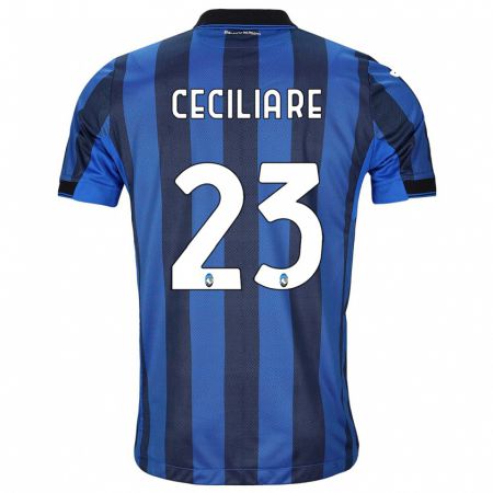 Kandiny Niño Camiseta Cecilia Re #23 Azul Negro 1ª Equipación 2023/24 La Camisa Chile