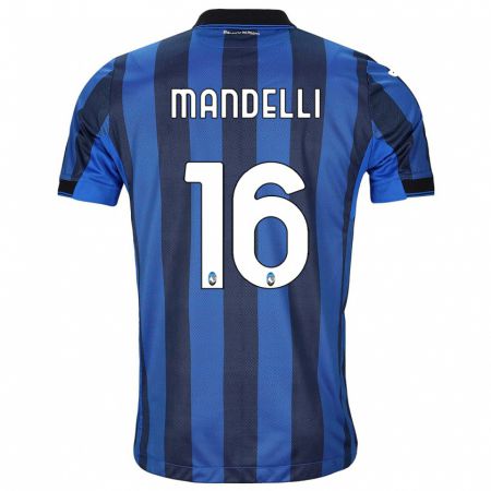 Kandiny Niño Camiseta Giulia Mandelli #16 Azul Negro 1ª Equipación 2023/24 La Camisa Chile