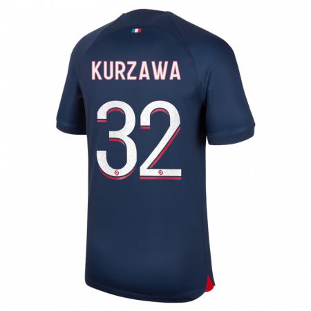 Kandiny Niño Camiseta Layvin Kurzawa #32 Azul Rojo 1ª Equipación 2023/24 La Camisa Chile