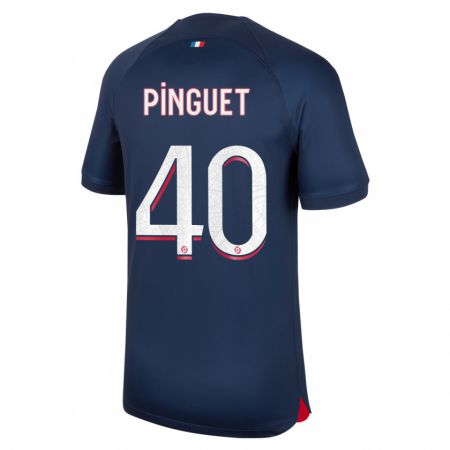 Kandiny Niño Camiseta Alice Pinguet #40 Azul Rojo 1ª Equipación 2023/24 La Camisa Chile