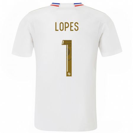 Kandiny Niño Camiseta Anthony Lopes #1 Blanco 1ª Equipación 2023/24 La Camisa Chile