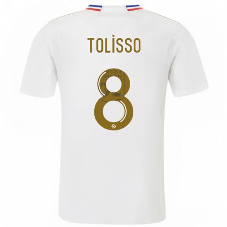 Kandiny Niño Camiseta Corentin Tolisso #8 Blanco 1ª Equipación 2023/24 La Camisa Chile