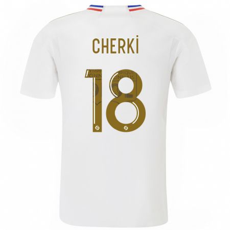Kandiny Niño Camiseta Rayan Cherki #18 Blanco 1ª Equipación 2023/24 La Camisa Chile