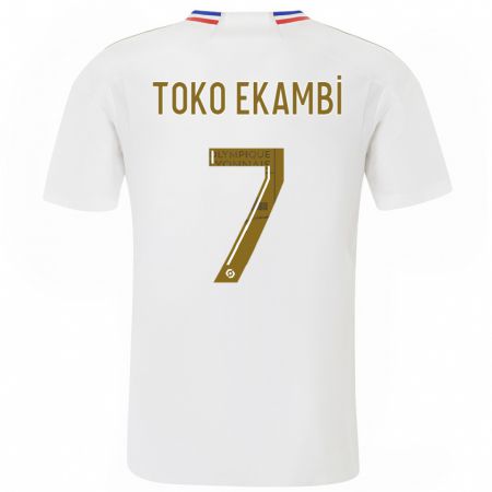 Kandiny Niño Camiseta Karl Toko Ekambi #7 Blanco 1ª Equipación 2023/24 La Camisa Chile