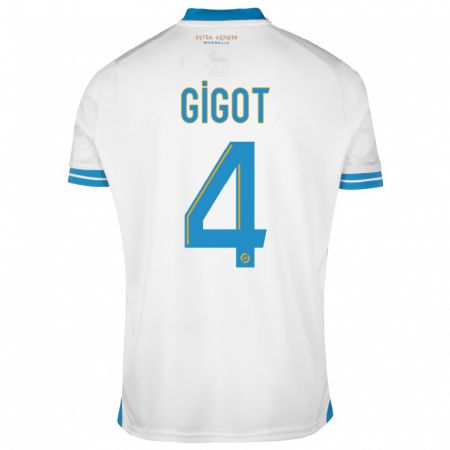 Kandiny Niño Camiseta Samuel Gigot #4 Blanco 1ª Equipación 2023/24 La Camisa Chile