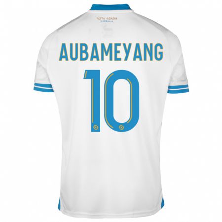 Kandiny Niño Camiseta Pierre-Emerick Aubameyang #10 Blanco 1ª Equipación 2023/24 La Camisa Chile