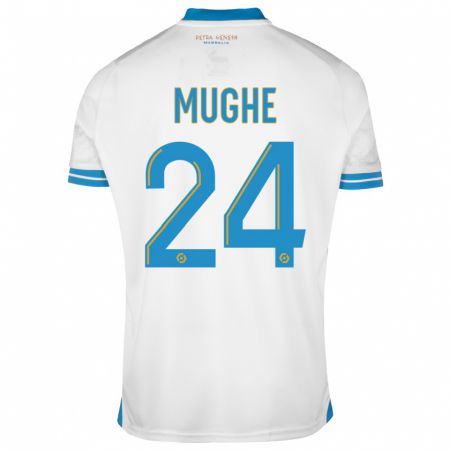 Kandiny Niño Camiseta François Mughe #24 Blanco 1ª Equipación 2023/24 La Camisa Chile