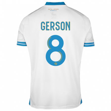 Kandiny Niño Camiseta Gerson #8 Blanco 1ª Equipación 2023/24 La Camisa Chile