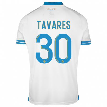 Kandiny Niño Camiseta Nuno Tavares #30 Blanco 1ª Equipación 2023/24 La Camisa Chile