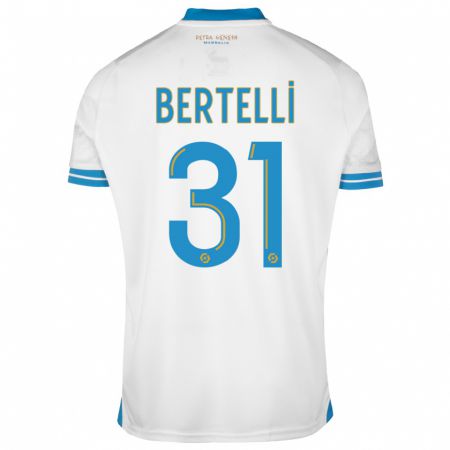 Kandiny Niño Camiseta Ugo Bertelli #31 Blanco 1ª Equipación 2023/24 La Camisa Chile