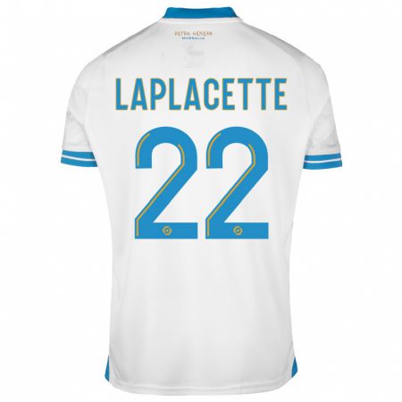 Kandiny Niño Camiseta Tess Laplacette #22 Blanco 1ª Equipación 2023/24 La Camisa Chile