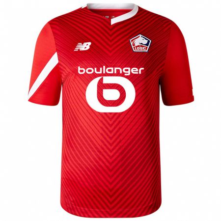 Kandiny Niño Camiseta Justine Bauduin #8 Rojo 1ª Equipación 2023/24 La Camisa Chile