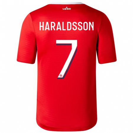 Kandiny Niño Camiseta Hákon Arnar Haraldsson #7 Rojo 1ª Equipación 2023/24 La Camisa Chile