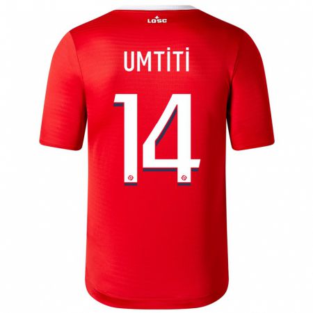 Kandiny Niño Camiseta Samuel Umtiti #14 Rojo 1ª Equipación 2023/24 La Camisa Chile