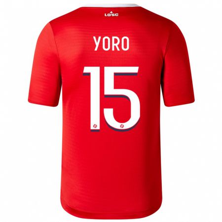 Kandiny Niño Camiseta Leny Yoro #15 Rojo 1ª Equipación 2023/24 La Camisa Chile