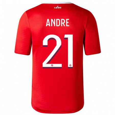 Kandiny Niño Camiseta Benjamin André #21 Rojo 1ª Equipación 2023/24 La Camisa Chile