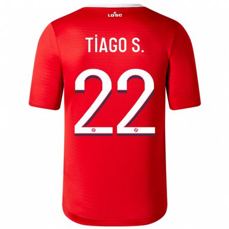 Kandiny Niño Camiseta Tiago Santos #22 Rojo 1ª Equipación 2023/24 La Camisa Chile