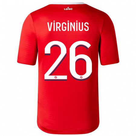 Kandiny Niño Camiseta Alan Virginius #26 Rojo 1ª Equipación 2023/24 La Camisa Chile